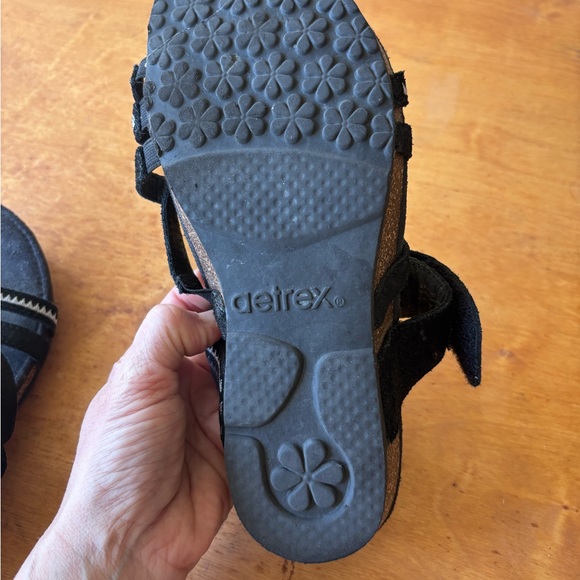 Aetrex 8.5 black Paris Slide Leather Sandal - Picture 4 of 10